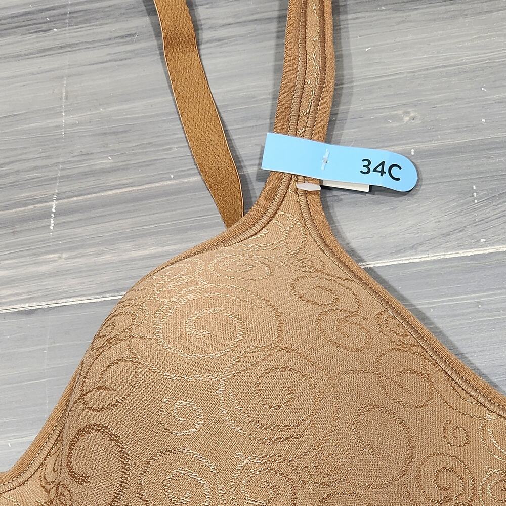 Bali Wireless Bra 34C Comfort Revolution Shaping Smoothing Brown Swirl 3463 - Picture 3 of 7
